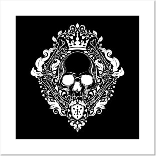 Skull Damask Royal Posters and Art